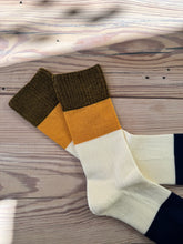 Load image into Gallery viewer, Japanese Luxury Winter Wool Pile Sole Block Colours Socks