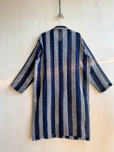 Load image into Gallery viewer, Japanese Mosquito Net Indigo Striped Long Coat