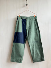 Load image into Gallery viewer, Latre upcycled deadstock overdyed Patchwork US laundry bag trousers