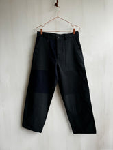Load image into Gallery viewer, Latre upcycled deadstock overdyed US laundry bag trousers - Black/Blue