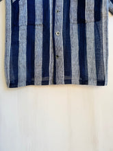 Load image into Gallery viewer, Japanese Mosquito Net Indigo Striped Long Coat