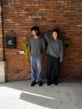 Load image into Gallery viewer, Latre Striped Navy Boxy Short Sleeves T-Shirt