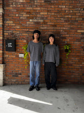 Load image into Gallery viewer, Latre Striped Navy Boxy Long Sleeves T-Shirt