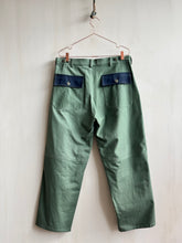Load image into Gallery viewer, Latre upcycled deadstock overdyed Patchwork US laundry bag trousers