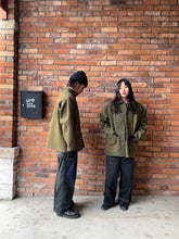 Load image into Gallery viewer, Latre upcycled US military wool blanket coat with M65 quilted lining