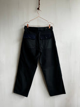 Load image into Gallery viewer, Latre upcycled deadstock overdyed US laundry bag trousers - Black/Blue