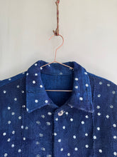 Load image into Gallery viewer, Latre's Indigo Dyed African Hand Woven and Painted Dots Coat