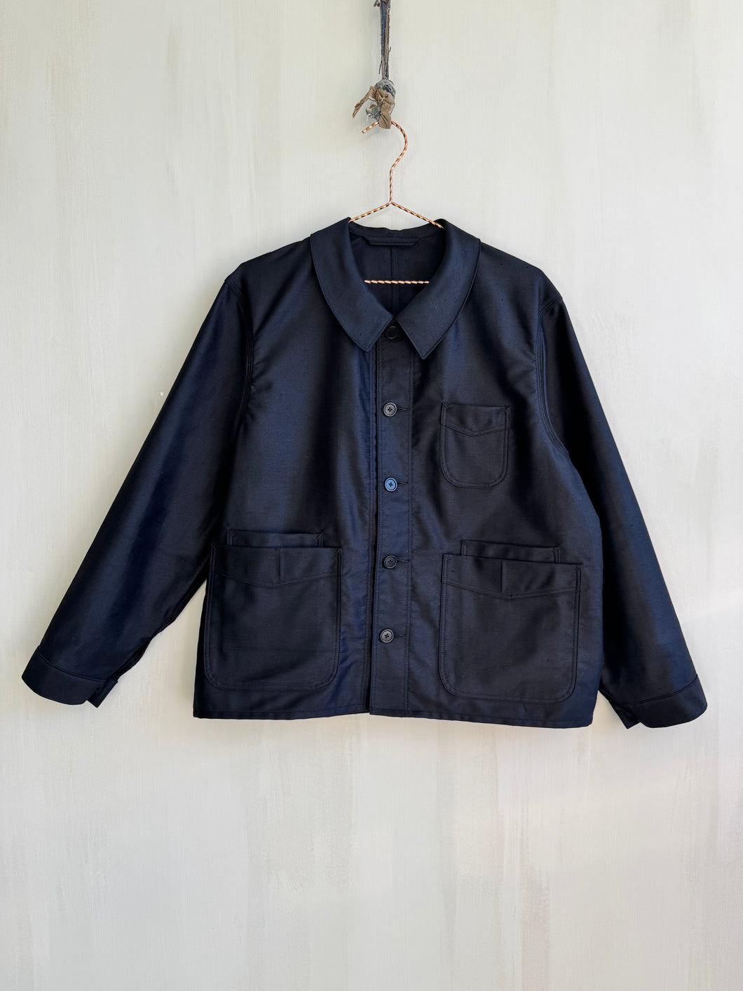 Latre 40's Deadstock Black Selvedge Lightweight Moleskin Chore Coat
