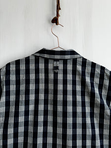Latre Japanese Indigo Cotton Plaid Short Sleeves Shirt