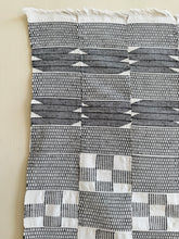 Load image into Gallery viewer, Ghanaian Indigo Black White Ewe Kente Cloth
