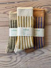Load image into Gallery viewer, Japanese Luxury Winter Organic Cotton Mohair Striped Socks
