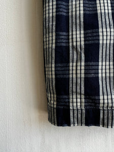 Latre Japanese Indigo Cotton Plaid Short Sleeves Shirt
