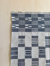 Load image into Gallery viewer, Ghanaian Indigo Black White Ewe Kente Cloth
