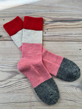 Load image into Gallery viewer, Japanese Luxury Winter Wool Pile Sole Block Colours Socks
