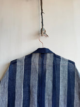 Load image into Gallery viewer, Japanese Mosquito Net Indigo Striped Shirt Jacket
