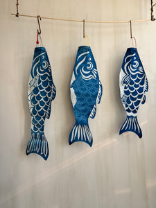 Indigo dyed cotton Koinobori - Windsock