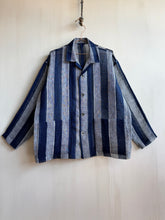 Load image into Gallery viewer, Japanese Mosquito Net Indigo Striped Shirt Jacket
