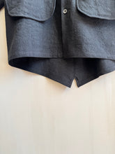 Load image into Gallery viewer, Latre's Overdyed Black Antique Linen &amp; Hemp Fishtail Parka
