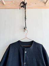 Load image into Gallery viewer, Latre's Overdyed Black Antique Linen &amp; Hemp Fishtail Parka
