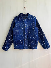 Load image into Gallery viewer, Latre's Indigo Dyed African Hand Woven and Painted Dots Coat
