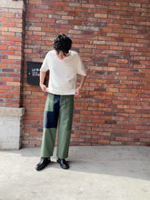 Load and play video in Gallery viewer, Latre upcycled deadstock overdyed Patchwork US laundry bag trousers
