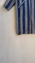 Load and play video in Gallery viewer, Japanese Mosquito Net Indigo Striped Long Coat
