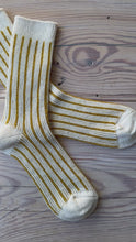 Load and play video in Gallery viewer, Japanese Luxury Winter Organic Cotton Mohair Striped Socks
