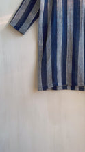 Load and play video in Gallery viewer, Japanese Mosquito Net Indigo Striped Long Coat
