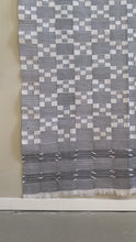 Load and play video in Gallery viewer, Ghanaian Indigo Black White Ewe Kente Cloth
