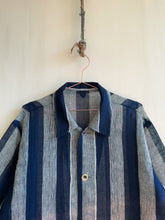 Load and play video in Gallery viewer, Japanese Mosquito Net Indigo Striped Long Coat
