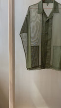 Load and play video in Gallery viewer, Latre Upcycled US Military Mesh Shirt Jacket - Long sleeves
