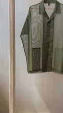 Load and play video in Gallery viewer, Latre Upcycled US Military Mesh Shirt Jacket
