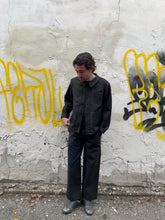 Load and play video in Gallery viewer, Latre 40&#39;s Deadstock Black Selvedge Lightweight Moleskin Chore Coat
