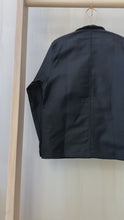 Load and play video in Gallery viewer, French Deadstock Black Moleskin Chore Coat
