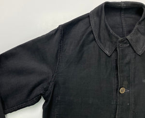 French Black Moleskin Chore Coat