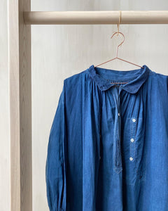 French Antique Indigo Biaude Overshirt