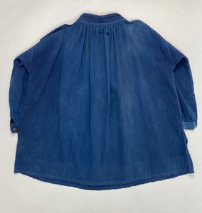 French Antique Indigo Biaude Overshirt